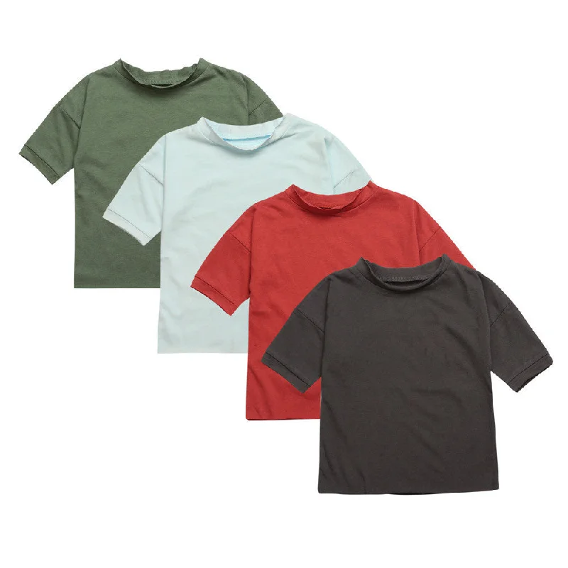 Baby Kid Unisex Solid Color T-Shirts Wholesale 23011301