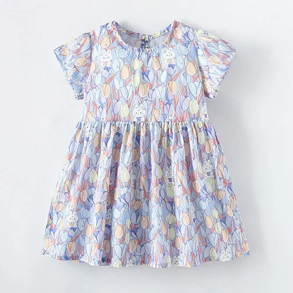 Baby Kid Girls Flower Animals Print Dresses Wholesale 240701117