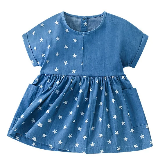 Baby Kid Girls Star Print Dresses Wholesale 240701119