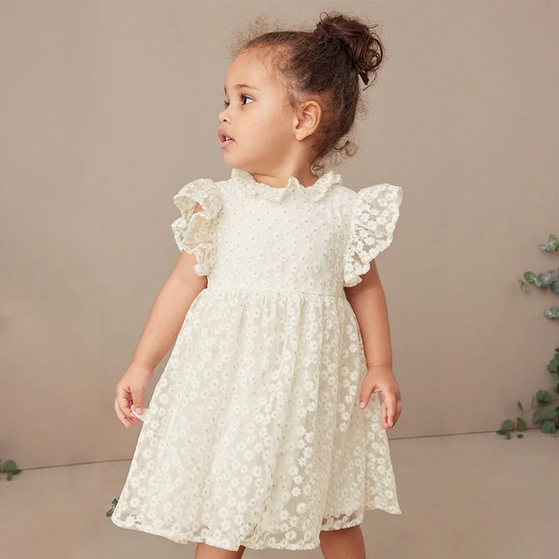 Baby Kid Girls Flower Embroidered Dresses Wholesale 240701136