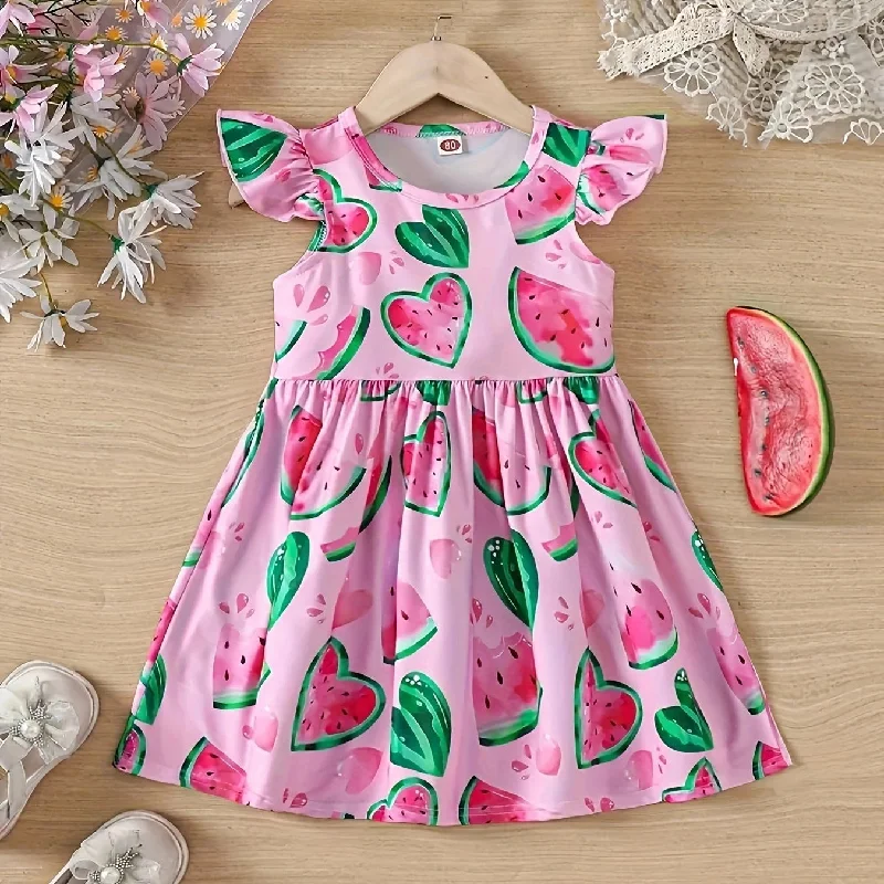 Baby Kid Girls Fruit Print Dresses Wholesale 240701165