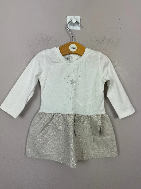 Absorba White Gold Dress 9m