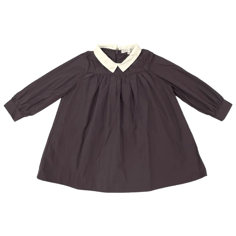 Little Parni Collar Taffeta Plum Dress K453