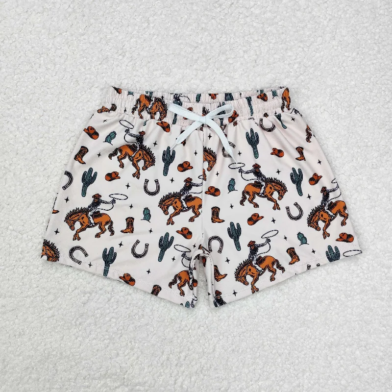 Baby Boy Toddler Rodeo Cactus Western Swim Trunks Shorts