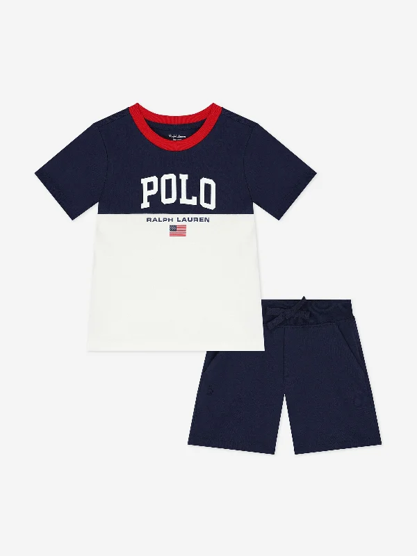 Ralph Lauren Baby Boys Polo Shorts Set in White