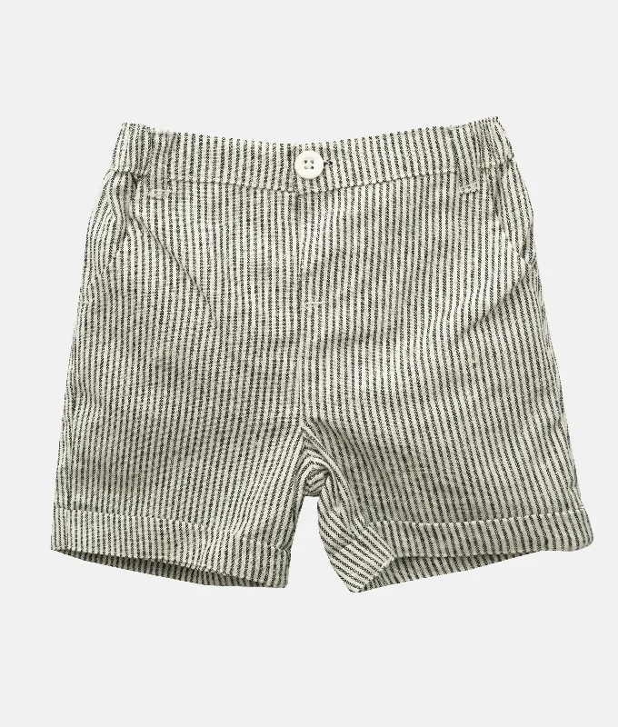 Baby Cotton Shorts - Black Stripes