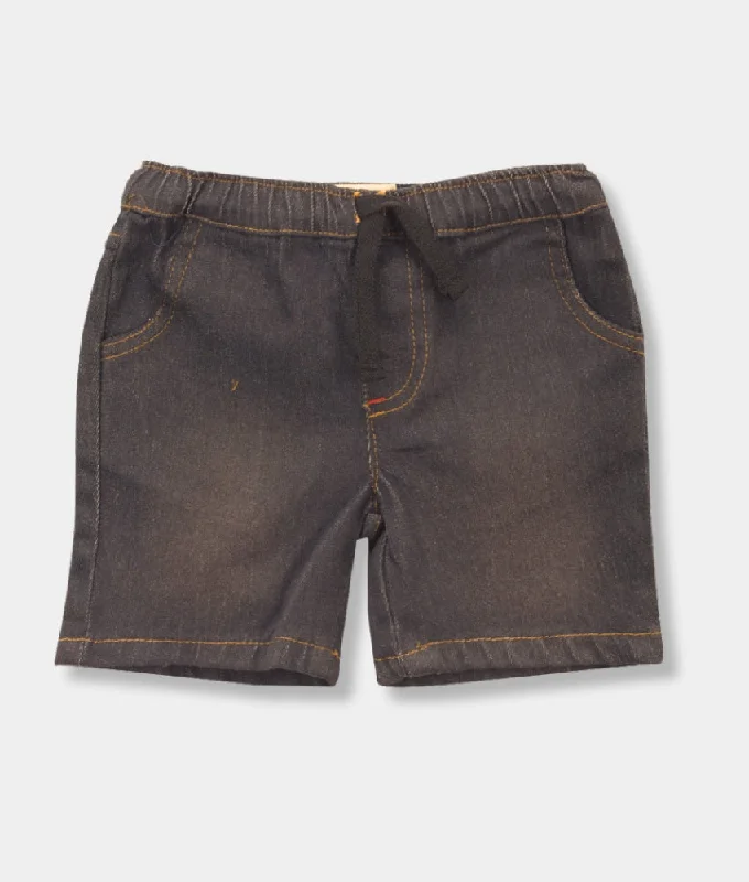 Baby Dark Brownish Denim Shorts - With Loop