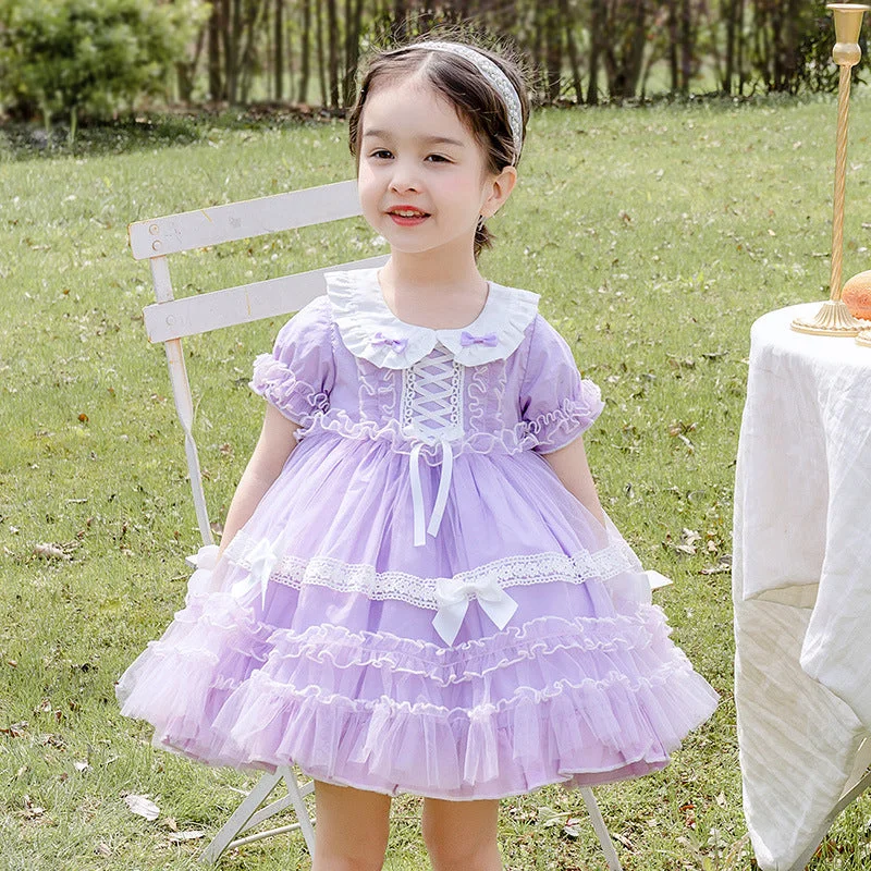 Baby Kid Girls Bow Lace Birthday Party Dresses Princess Dresses Wholesale 538510263