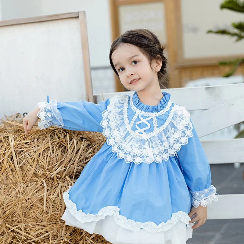 Baby Kid Girls Bow Lace Dressy Birthday Party Spanish Dresses Princess Dresses And Accessories Headwear Wholesale 408410304