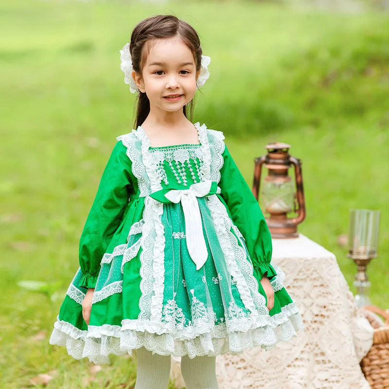 Baby Kid Girls Bow Lace Embroidered Birthday Party Dresses Princess Dresses Wholesale 826910254