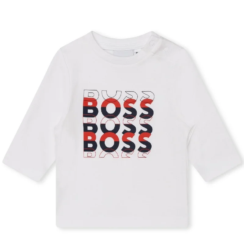 BOSS Baby Repeat Logo Print White T-Shirt