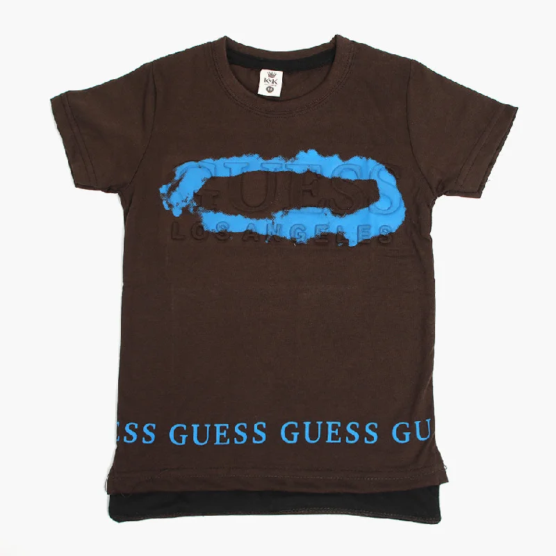 Boys Half Sleeves T-Shirt - Chocolate