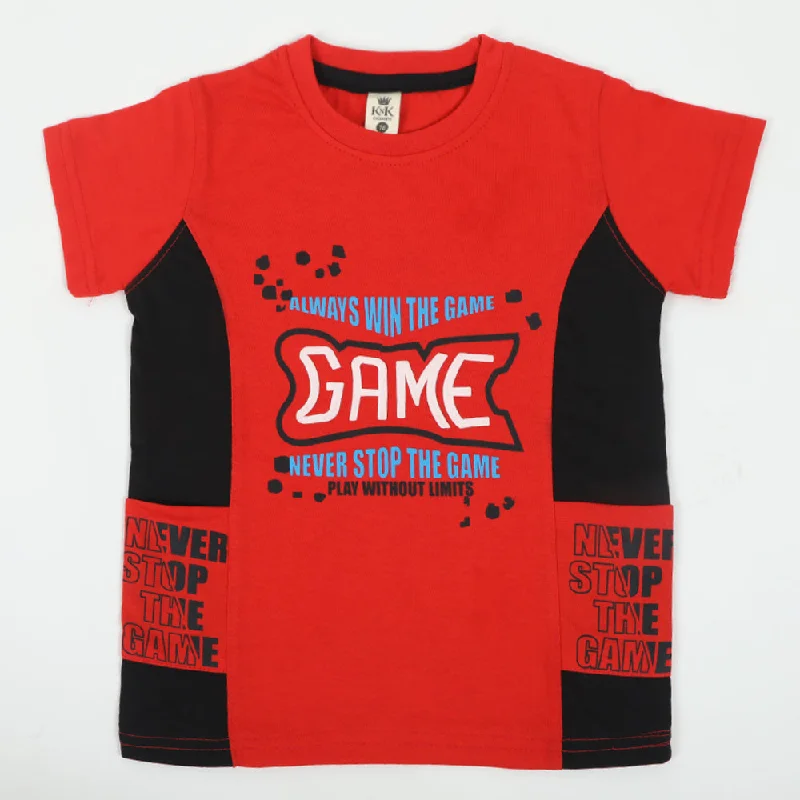 Boys Half Sleeves T-Shirt - Red