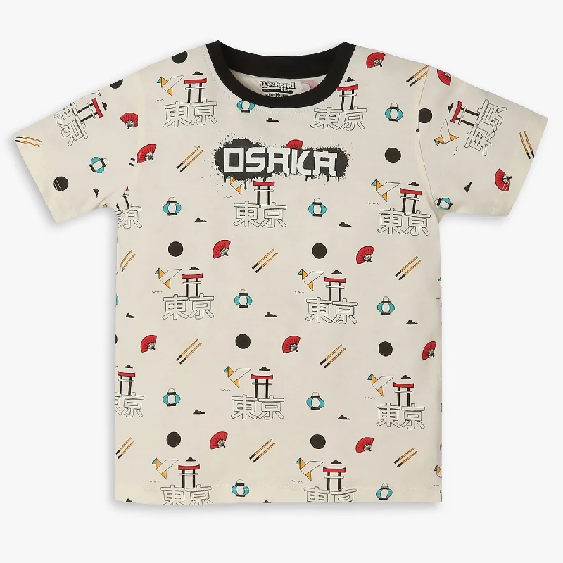 Boys Regular Fit Cut and Sew T-Shirt