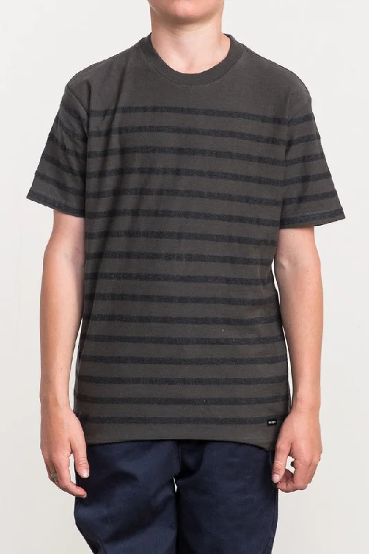 RVCA Dean Stripe Boys Shirt - Pirate Black