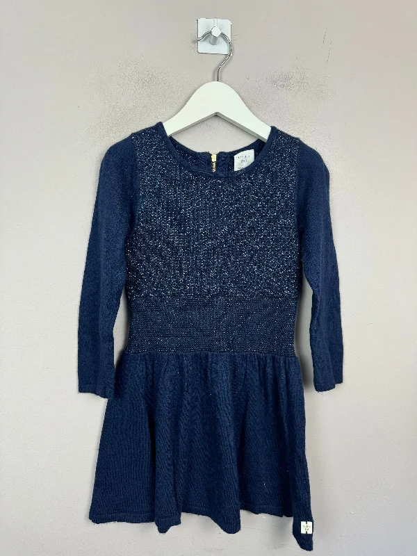 Carrément Beau Navy Knit Sparkle Dress 3y