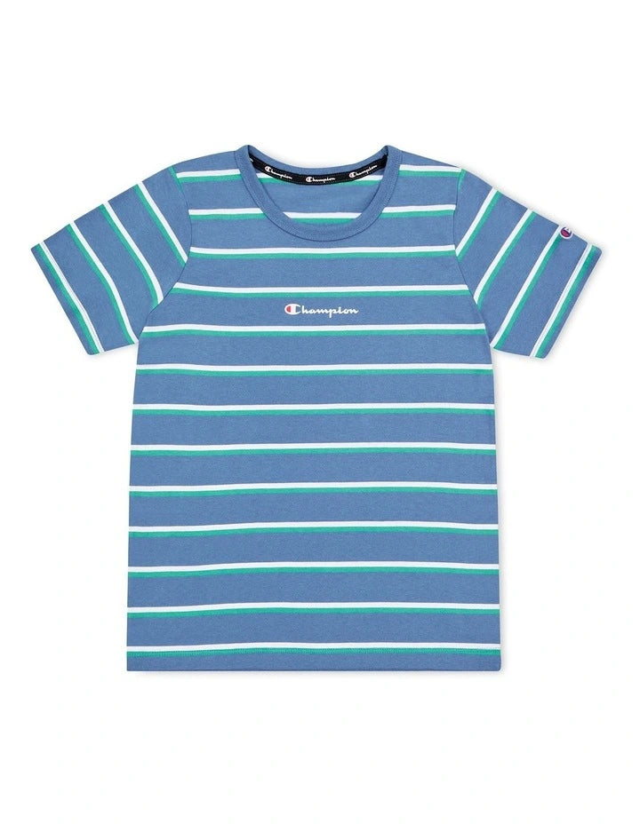 CHAMPION KID'S STRIPE BLUE/WHITE TEE