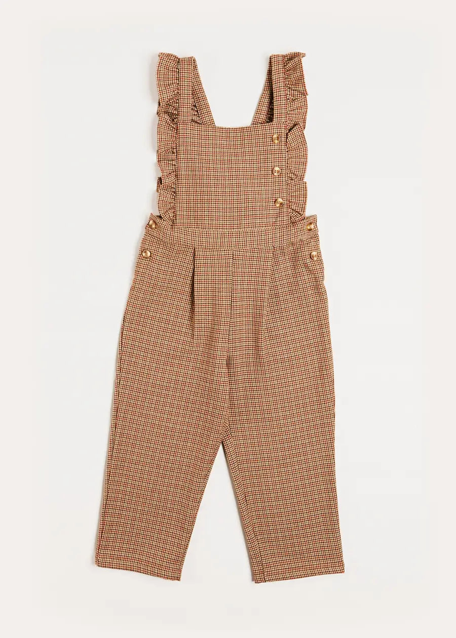 Chester Puppytooth Dungarees in Caramel (4-10yrs)