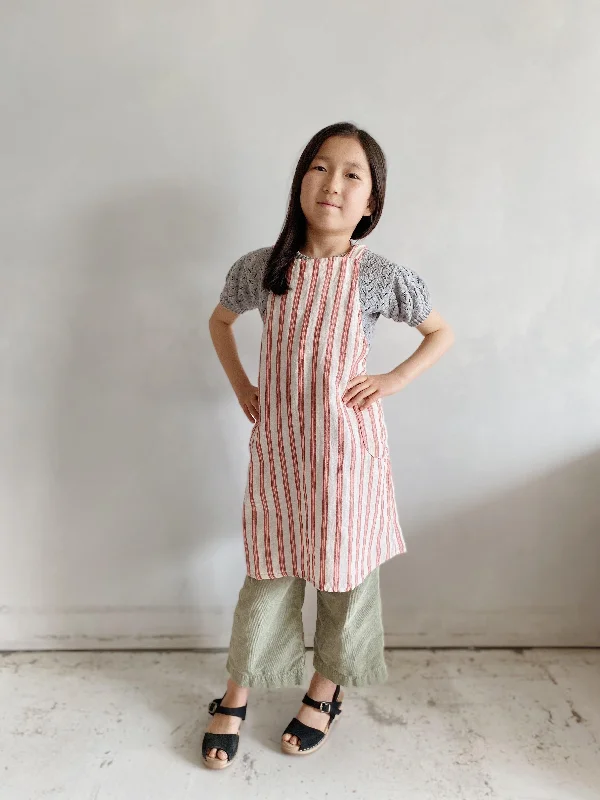 child japanese apron in summer mattress stripe