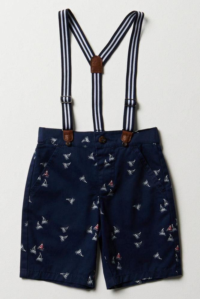 Chino Shorts With Braces Navy