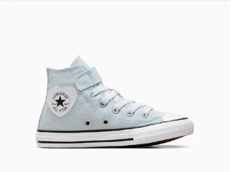 CONVERSE KID'S CHUCK TAYLOR ALL-STAR HEART PATCH LIGHT BLUE SNEAKER SHOES