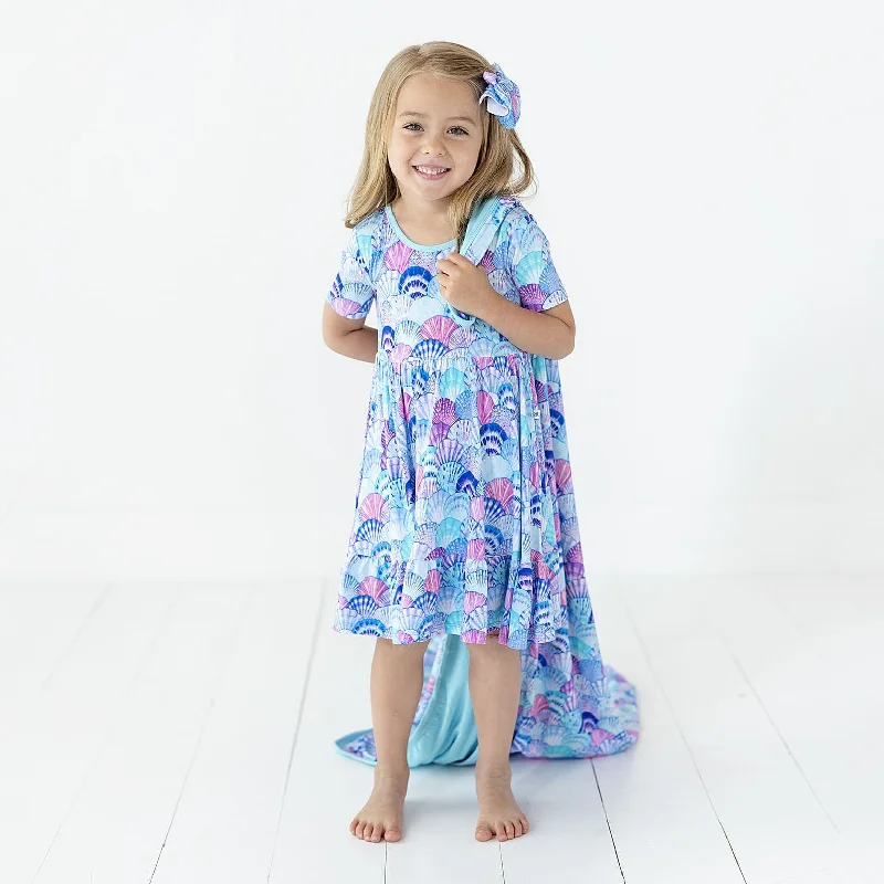 Cute as Shell Girls Dress & Shorts Set