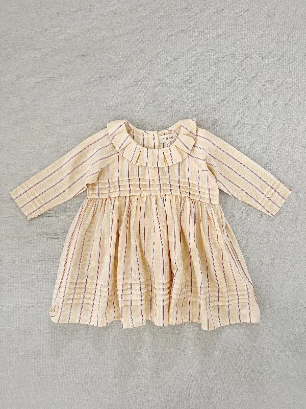 drew layered collar dress in melon mattress stripe