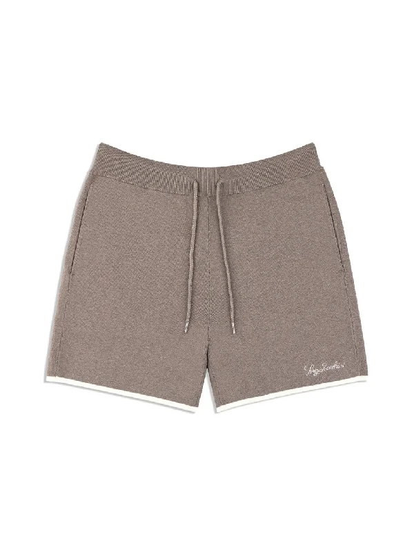 Enzo Knit Shorts- Taupe Grey