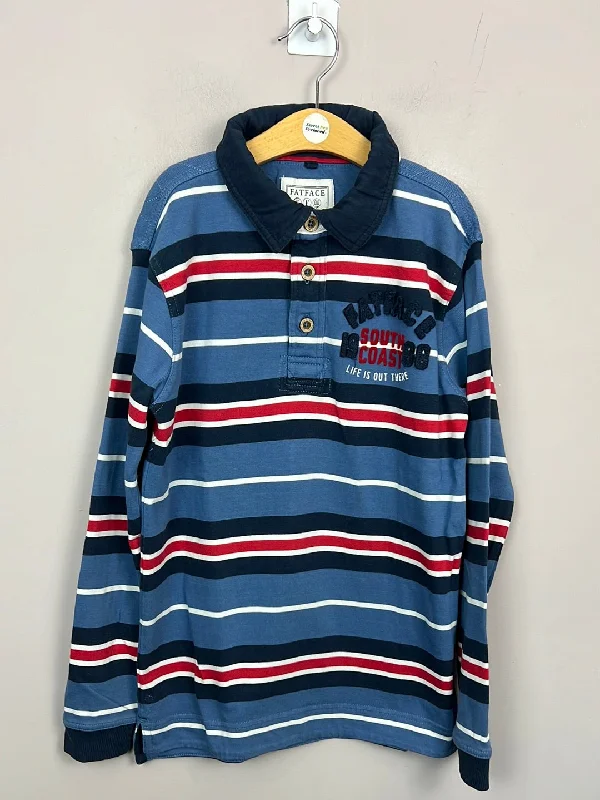 Fat Face Blue Stripe Rugby Shirt 10-11y