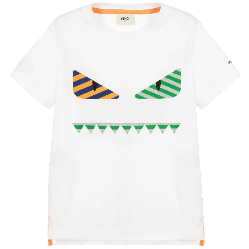 Boys White 'Monster' T-shirt