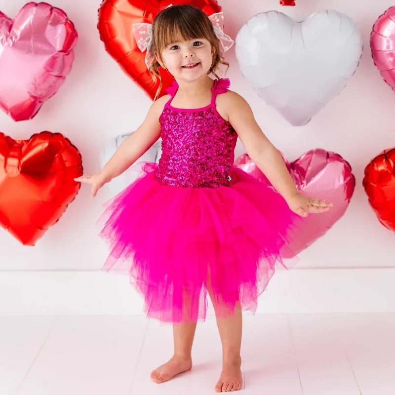 Fuchsia Sequin Tulle Tutu Dress