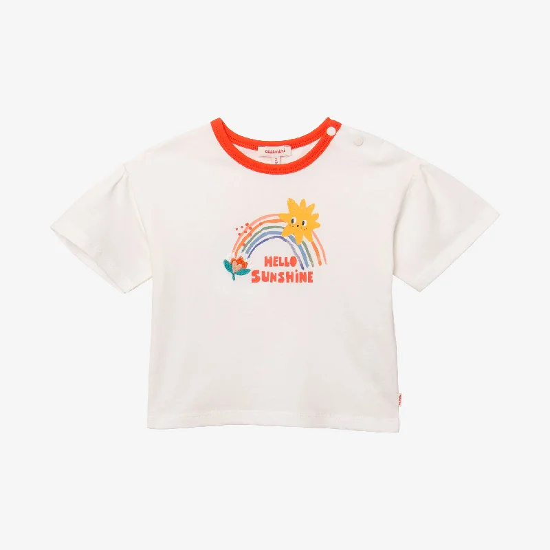 Baby girl embroidered rainbow T-shirt