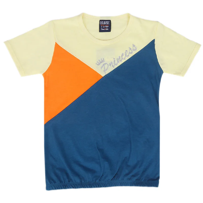 Girls Cut & Sew T-Shirt - Yellow