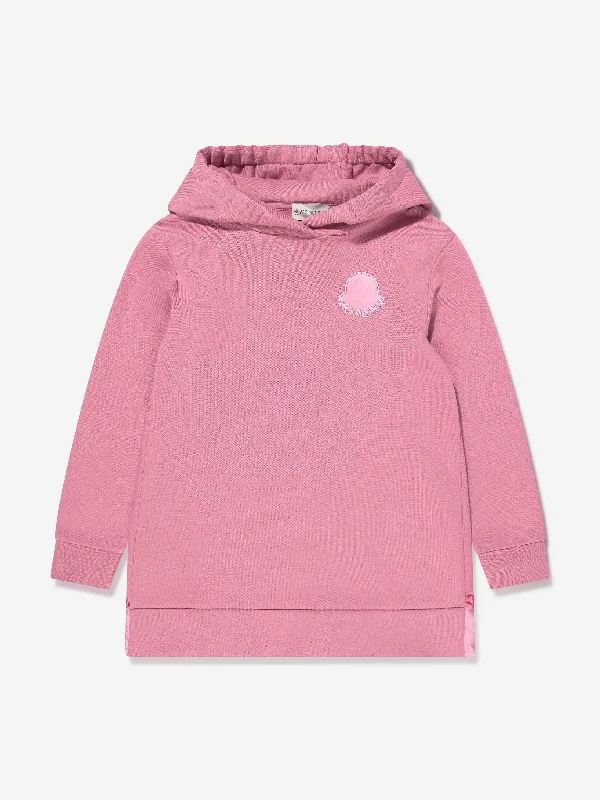 Moncler Enfant Girls Hooded Sweater Dress in Pink