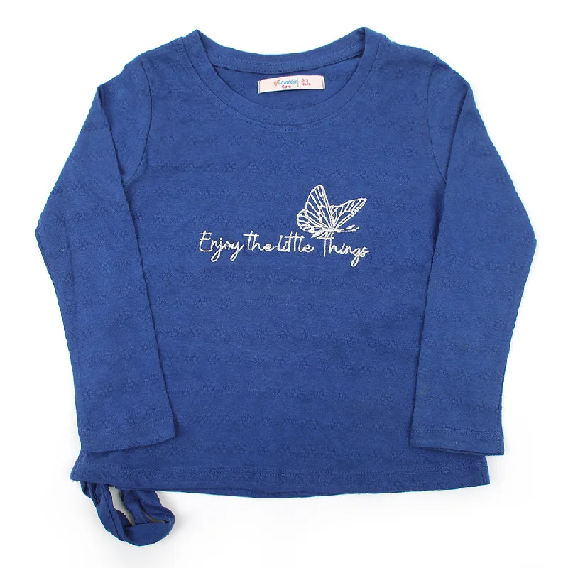 Girls Knitted Top - Royal Blue