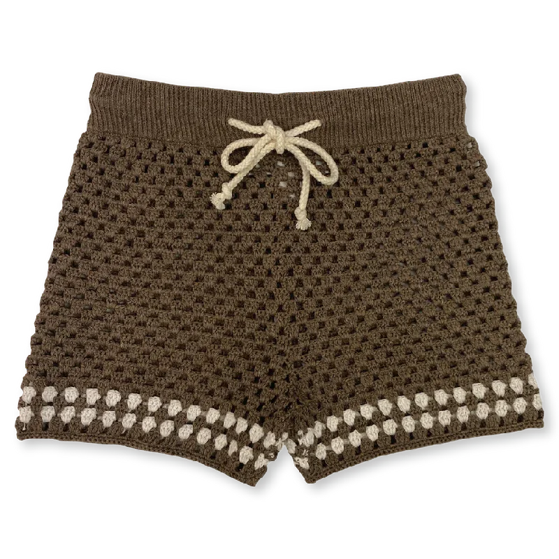 Hand Crochet Shorts - Mud