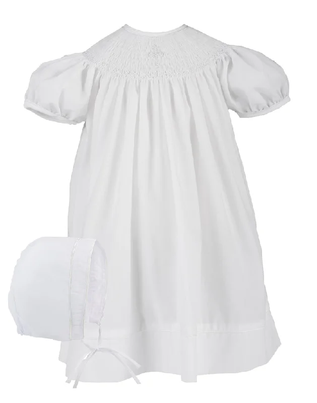 Hand Smocked Christening Pearl Cross Bishop