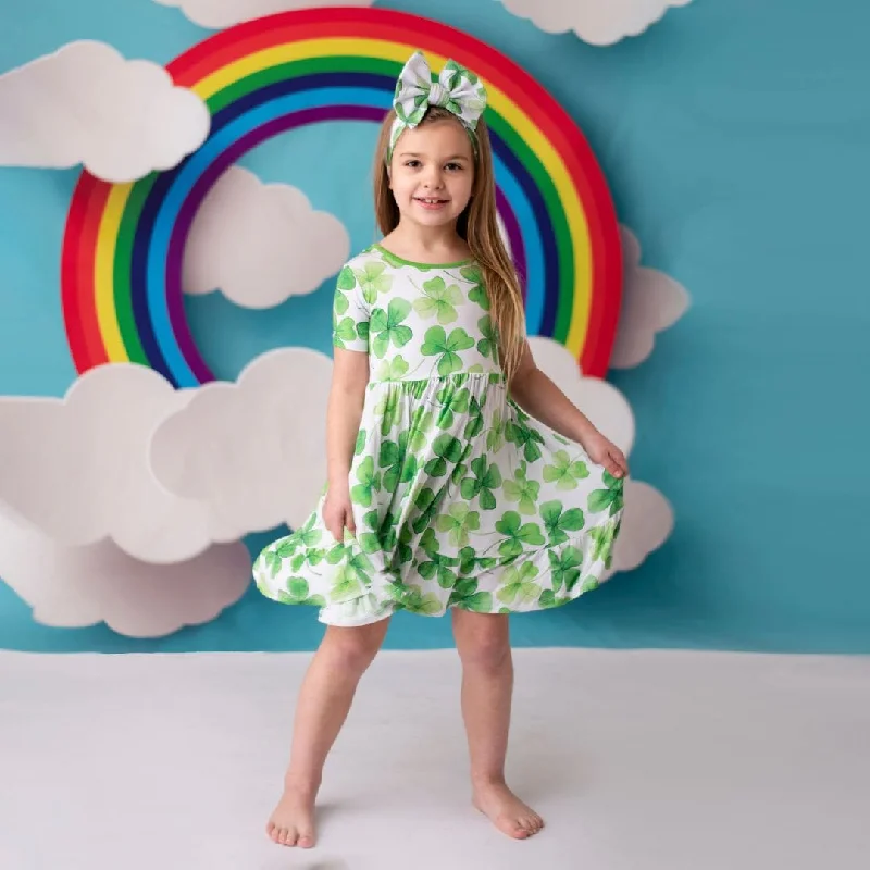 Happy Go Lucky Girls Dress and Shorts Set - Short Sleeve