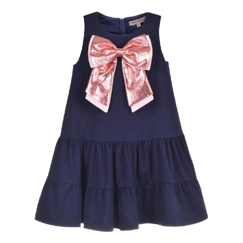 Navy Ruffle Tier Dress