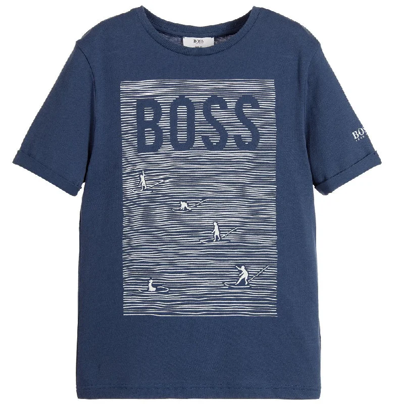 Boys Blue Surfer Print T-shirt