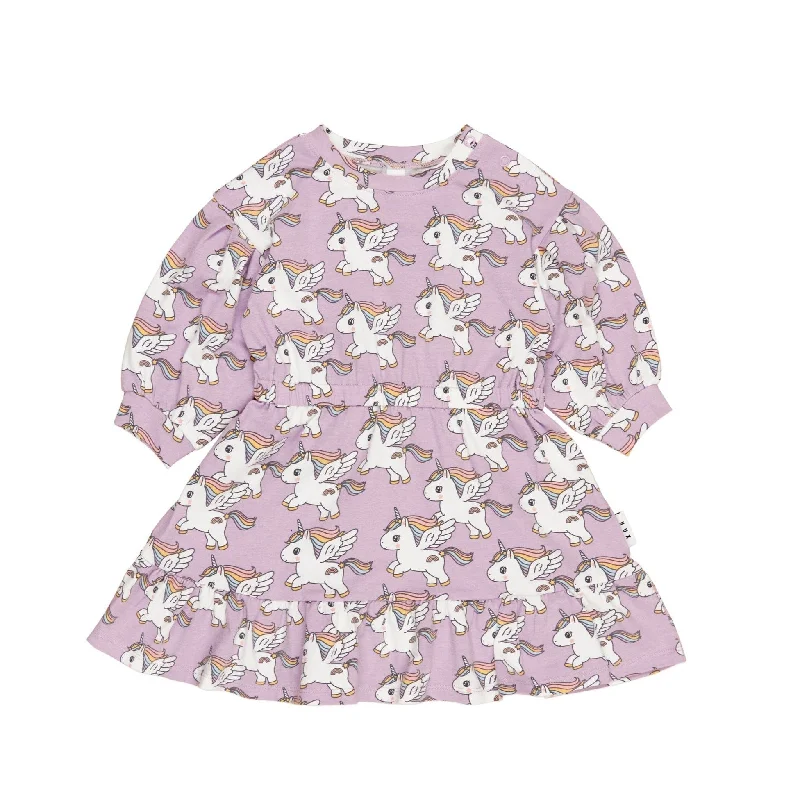 Huxbaby - Magical Unicorn Drop Shoulder Dress - HB1037W24