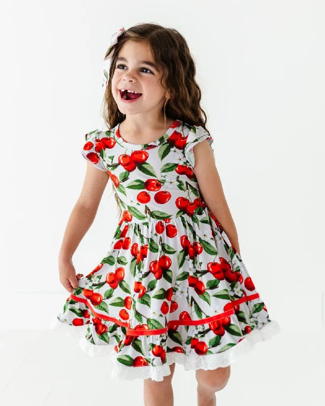 I Cherry-ish You Short Sleeve Party Dress & Shorts Set