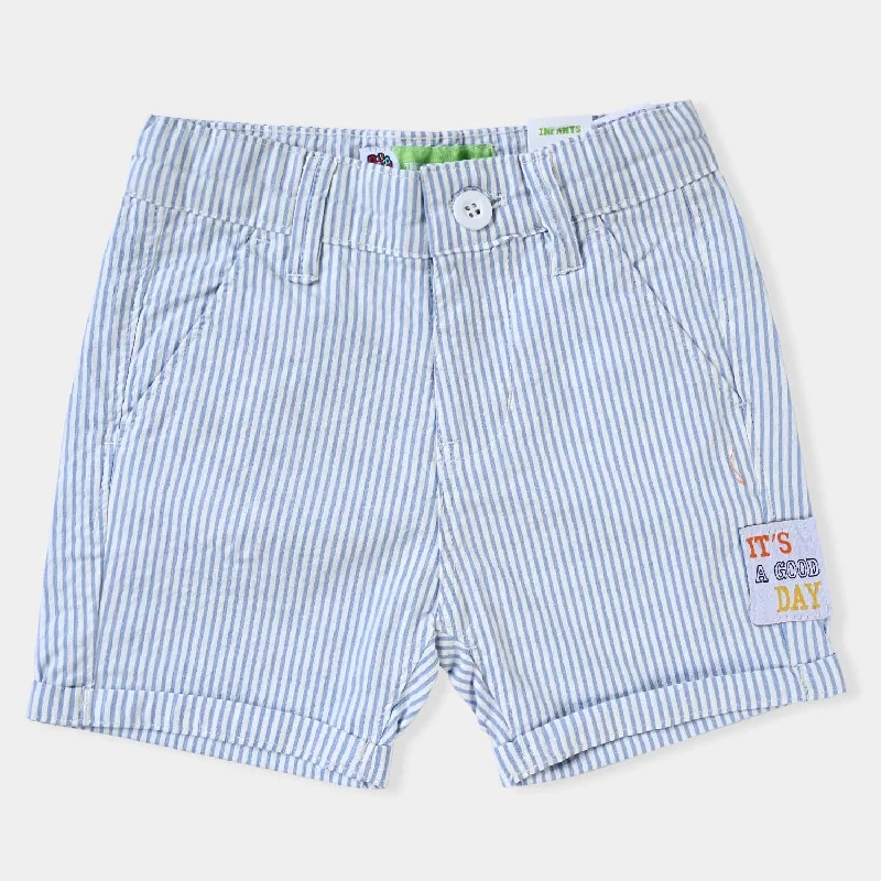 Infant Boys Cotton Twill Short-STRIPES