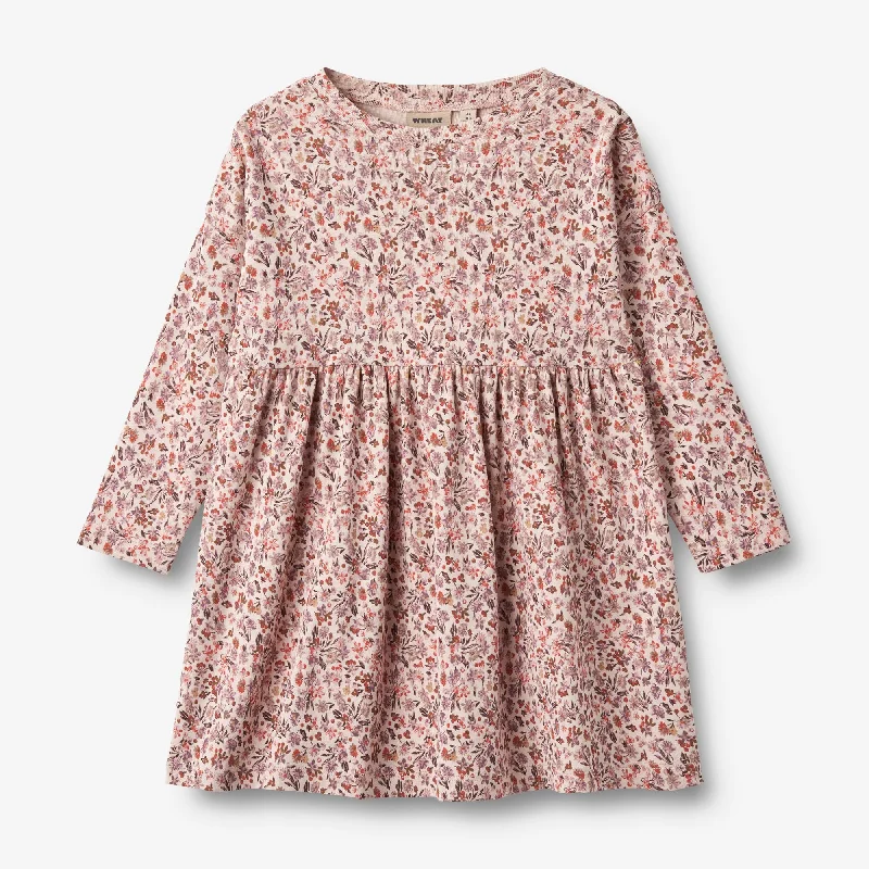 Jersey Dress L/S Emmy - pale rose flowers