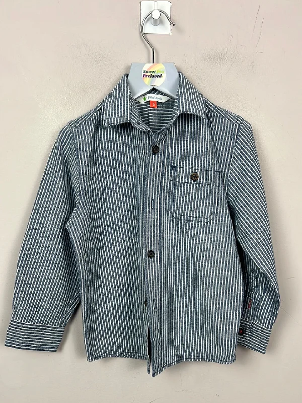 John Lewis Blue Stripe Shirt 5y