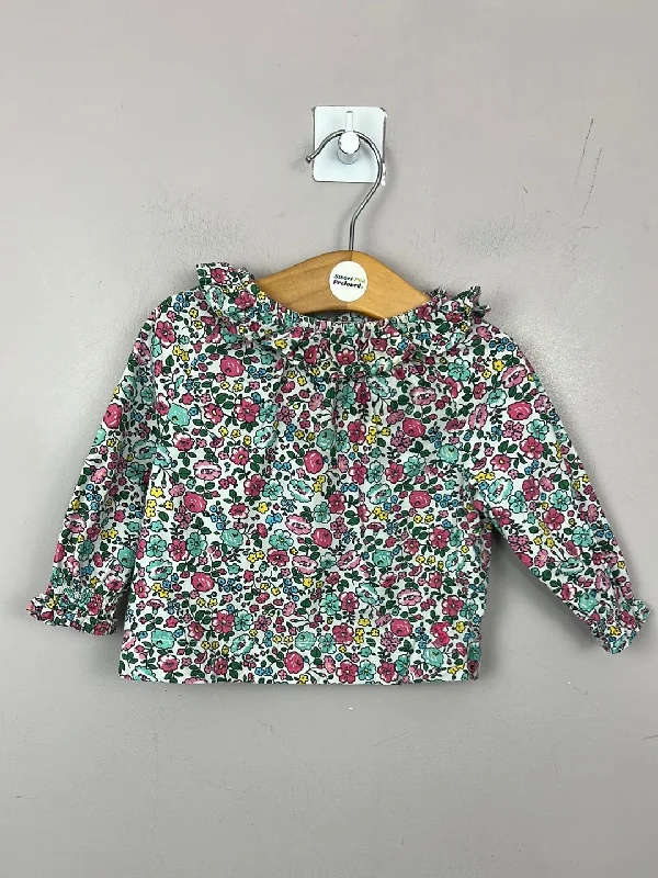 Joules ditsy cotton shirt 0-3m