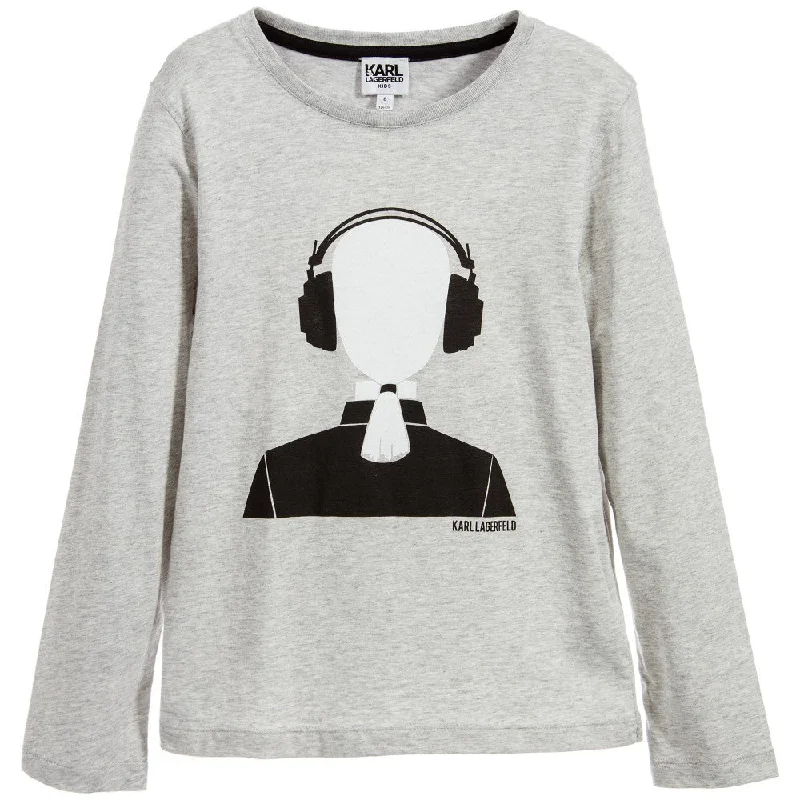 Karl Lagerfeld Boys 'Krazy Party' Grey T-shirt