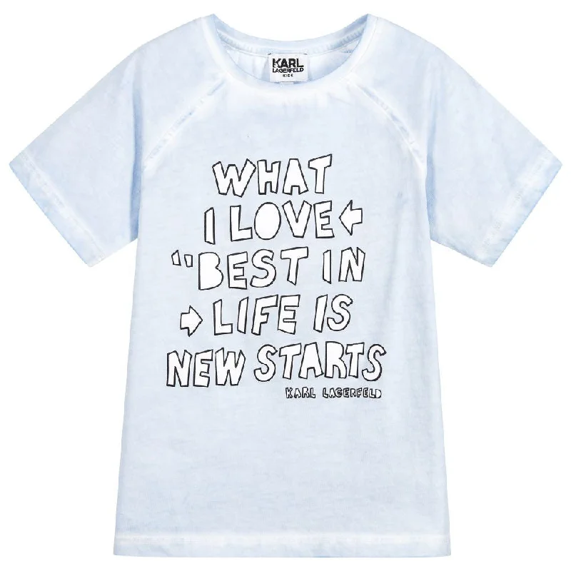 Karl Lagerfeld Boys Powder Blue Print T-Shirt