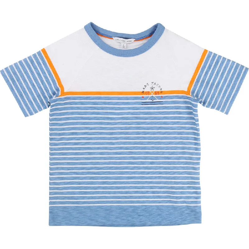 Little Marc Jacobs Boys Blue Striped T-Shirt