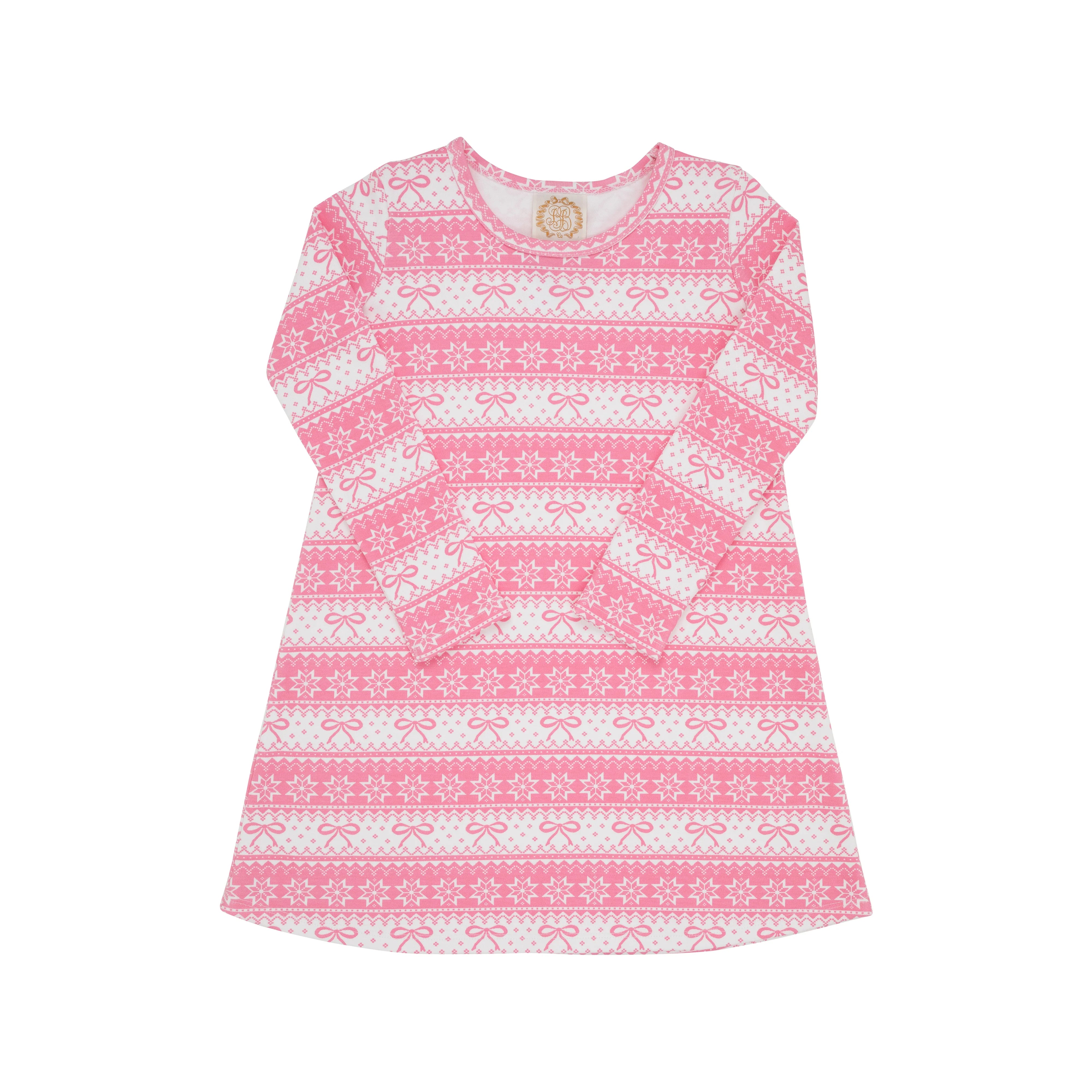 LS Polly Play Dress - Frosty Fairisle (Pink)